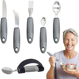 HASTHIP® Adaptive Utensils, Adaptive Utensils 5pcs for Hand Tremors,Elderly, Arthritis,Parkinson's Disease Rehabilitation, Adult Appliances, Hand Tremor Easy Grip Aid Tableware-image-40