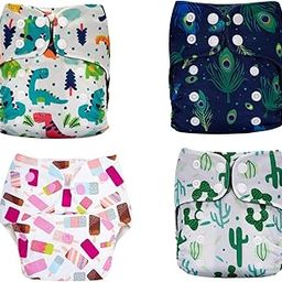 MOMSARC Cotton Cloth Diapers For Baby | Washable & Reusable Cotton Langot for New Born 0-3 Years | Freesize Leak Proof Diapers with Quick Dry Pad/Insert | Reduces Rash |(Multicolur, 4 Combo Pack)-image-14