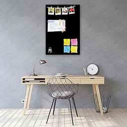 ArtzFolio Greys Family Black Colour | Bulletin Board Notice Pin Board | Vision Soft Board Combo with Thumb Push Pins & Sticky Notes | Black Frame | 16 x 24 inch (41 x 61 cms)-image-13