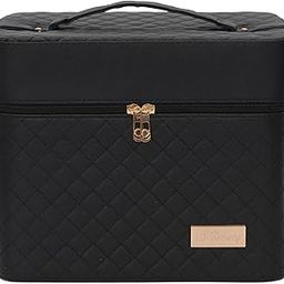 Store2508 Professional Beauty Make Up Case Nail Cosmetic Box Vanity Case (28 * 23 * 19 Cm) (Black)-image-23