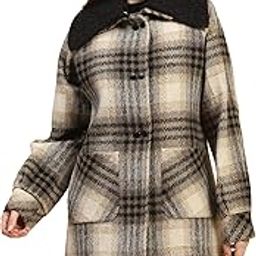 Poly Blend Checkered Relaxed Fit Full Sleeves Collar Neck Coat (TA2404)-picture-33