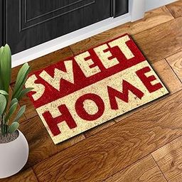 Saina Natural Coir Door Mat Sweet Home Letter Design Doormat for Home and Office Entrance Doormat (Red & Beige) Multipurpose Mats Floor Door Hall Drawing Room Living Room (52 x 30)-image-76
