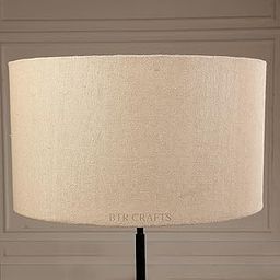 18" Inches (Largest) Drum Lamp Shade, Cotton Fabric, Ideal for Big Floor Stands (Beige)-picture-17