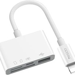 Yesido GS12 OTG Converter Lighting Interface 4 in 1 Support TF/SD/USB Fast Charging Devices All-in-One ABS Card Reader-14