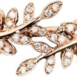 Sweet Romantic Zircon Open Branch Small Leaf Adjustable Ring For Women Alloy Cubic Zirconia Sterling Silver Plated Ring-image-4