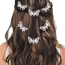Hair Accessories For Women's Stylish- Butterfly Hair Pins for Women's & Girls - Hair Style Bridal Brooch & Braid for Juda Bun - Hairstyle Decoration Bride Clips - Pack of 6 (Silver)-image-41