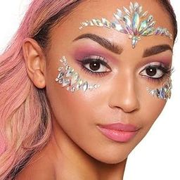 Kesrin Face Gems Rhinestone Face Decoration Jewelry Stickers, Mermaid's Tears Makeup Stickers | Temporary Crystal Face Jewels for Festivals, Parties, and Raves (1-Set) (S-3)-image-35