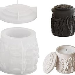 RKPM HOMES Jesus Bottle Nativity Storage Box Resin Mold I 3D Round Angel Shape Silicone Epoxy Casting Mould with Lid I for DIY Handmade Jewelry Ring Trinket Makeup Organizer Flower Pot Candle Jar-image-9