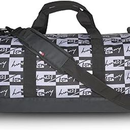 Rowen 30 Litre Unisex Duffle Gym Bag - Black+Grey-image-30