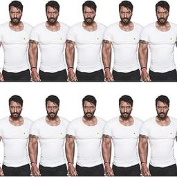 Men's Cotton Solid White Vest With Sleeve Pack of 10-image-25