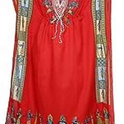 Whitewhale Polyester Western Gown Cover up Ladies Kaftan Nighty Maxi V-Neck Ethnic Print Long Kaftan-image-72