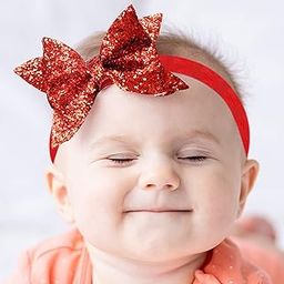 Bembika Bow Headband For Baby Girl Hair Accessories For Girls Baby Girl Headband Glitter Red1-image-13