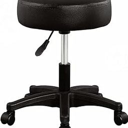 SmileSellers Height-Adjustable Revolving Stool with 360 Degree Pivoting Caster Wheels for Use in Salons, Bar, Schools, Hospital, Offices, Warehouses - Black, Height Extendable From 17 to 22 Inch-image-29