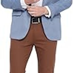Men Blue Solid Notched Lapel Blazer-image-24