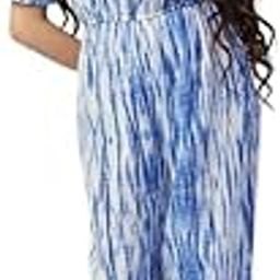 Girls Jumpsuit Blue and White Pattern Casual Summer Wear Stylish Short Sleeves Shoulder Straps Style 7 to 14 Years Girl's-image-96