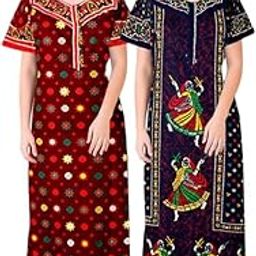 Trikuta Vaishno Latest Trending Women's Cotton Printed Kaftan/Nightgown/Nighty/Maxi-image-4