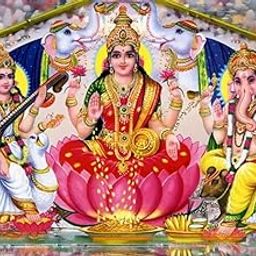 Kundan Store Hindu Deity Lakshmi, Saraswati, Ganesh Religious Wall Sticker, Large Print 48*33 Cm, Unframed, Multi Color || Perfect for Study Room, Hostle, Office, Puja Ghar or Office || Peel & Stick-image-11