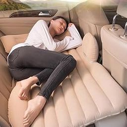 Melgoza Multifunctional Inflatable Car Bed Mattress Pump, 2 Air Pillows and Repair Kit, Car Seat Accessories, Durable Car Backseat Inflatable Bed for Travel, Long Drives, Beige-picture-13