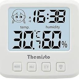 Themisto TH-HTC5 Digital Hygrometer Thermometer Humidity Meter With Clock LCD Display-18