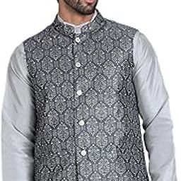 Men's Printed Nehru Jacket-image-31
