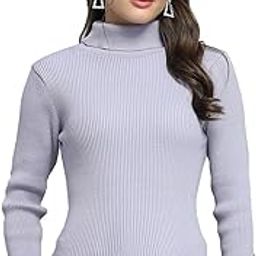 Women's Regular Fit Sweater | Solid Pattern | Pull-On Closure with Long Sleeve High Neck Cozy Sweater for Women-image-10