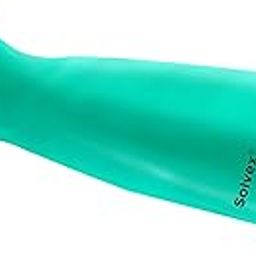 Ansell AlphaTec 37-185 Chemical-Resistant Nitrile Gloves, Liquid and Splash Protection, Food-Handling, Silicone and Latex-Free Work Glove, Waterproof, Reusable, Green, Size L (1 Pair)-picture-1