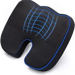 Wakefit Car Seat Cushions | 3 Months Warranty | Seat Cushion for Chair, Coccyx Cushion for Tailbone Pain, Cushion for Chair, Orthopedic Memory Foam Cushion - Large (Black)-8