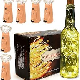 TIED RIBBONS Pack of 6 Wine Bottle Cork Copper Wire String Lights (2 Meter 20 LED in Each) - Lights for Home Decoration-30