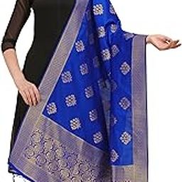 Women's Woven Banarasi Silk Zari Dupatta/Chunni, Width 1 Meter, Length 2.5 Meter-10