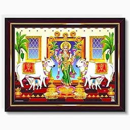 Pavan Photo Laminations Goddess Lakshmi Devi Gruha Gruhalakshmi Cow Wall Painting Framed Home Decor (Wood,Matte,Brown,Small Size,6 x 8 Inch) B363S-image-73