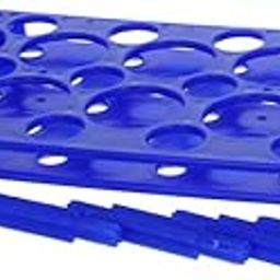 Othmro 1Pcs Acrylic Test Tube Rack Holder, 17mm/30mm 28Well Centrifuge Tube Holder, Rectangular Plastic Stand Bracket Rack Test Tube Rack for Labortory Holder Party Favors Decoration Blue-1