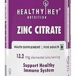 HealthyHey Nutrition Zinc Citrate, Supports Immune and Immunity - 120 Veg Capsules-29