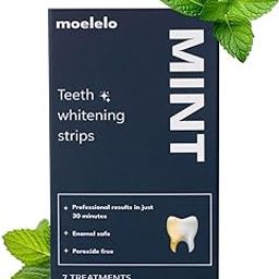MOELELO Instant Teeth Whitening Strips (14 Strips, 7 Treatments), Professional Stains Removal, Oral Care Peroxide Free Treatment, Anti-Slip Firm Material, Mint Flavour-image-99