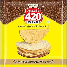 Agrawal's 420 Punjabi Masala Papad | 100% Vegetarian, No Artificial Colors | Crispy & Crunchy for Meals & Snacks | Pack of 1, 400g-image-15