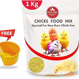 Pets Pro Food for Chicks 1000gm + Feeder|Chicken Feed Pallet Hen Food|PremiumQuality Feed for Chicks and Hen|Specially formulated to Meet The Nutritional of Growing Chicks & Hens 1KG, Baby, Granule-picture-23