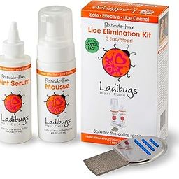 Ladibugs One and Done Lice Treatment Kit - 3-Step Elimination - Comb, Mousse, Serum | Natural & Effective Head Lice & Nit Remover | Safe Removal for Kids, Family | Clinic Preferred, Nurse Approved-image-6