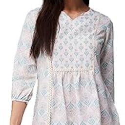 Womens Beige Printed Short Tunic Top-image-68