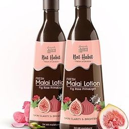 Nat Habit Fresh Whipped Body Lotion, Fig Rose PrimaLight Fresh Malai Lotion, For Skin Brightening & 24HR Moisture Protection, 250 ml (Pack of 2)-32