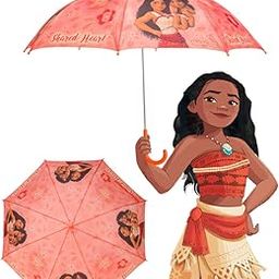 Disney Printed Moana & Little Sister Umbrella with Shared Heart Design for Girls, Peach, 7-14 Years-picture-25