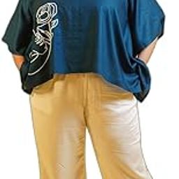 Teal Rayon KaftanTop & MilkyWhite Palazzo - Soul - XS | Kaftan Top & Palazzo Set | Kurta set for women | Plus size, XS to 8XL-image-95