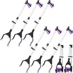 Ctosree 8 Pack Grabber Reacher Tool for Elderly 32 Inch Foldable Pick up Stick Grabber Lightweight Reaching Tool Long Handy Mobility Aids for Trash Pick Up, Litter Picker, Arm Extension (Purple)-45