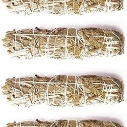 ESSENCIO Shop Pure Natural Greenish White Sage 4 Bundles Smudging Sticks (6-7 Inches) - Each Piece of 27-33 Grams Removes Negativity, PURIFY Aura, Home-image-5