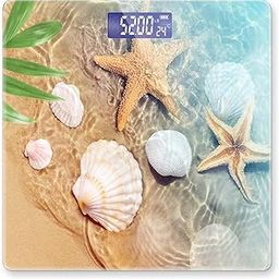 Weight Scale Digital Scale for Body Weight Bathroom Scales Personalized Scale for Body Weight 400 lbs with Large Backlit Display Easy Read - Seashell Starfish-16