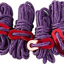 4Pc 6.65ft Trip Reflective Nylon Cord Tent Guy line Rope for Outdoor Purple Sporting Goods|| Outdoor Sports|| Camping & Hiking|| Tents & Canopies|| Tent & Canopy Accessories-image-22