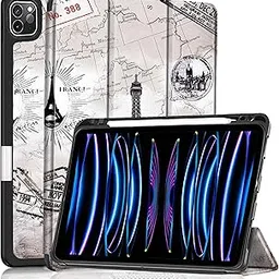 ProElite Smart Case for iPad Pro 11 inch 2022/2021 4th/3rd Gen [Auto Sleep/Wake Cover] [Pencil Holder] [Soft Flexible Case] Recoil Series - Eiffel-picture-21