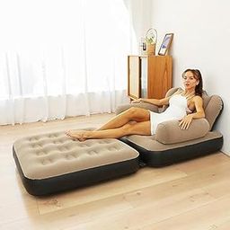 Compatable with Inflatable Couch - Double Layer 5 in 1 Inflatable Sofa Bed with Armrest - Inflatable Sofa Multifunctional Five in One Inflatable Bed Convenient Foldable Lounge Chair-14