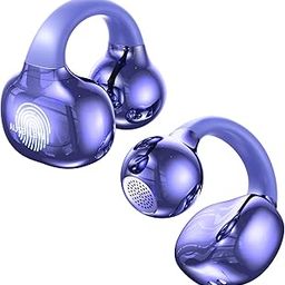 Wireless Headphones, Wireless 6.0 Open Headphones, Lightweight and Comfortable Ear Clip Earbuds with Touch Controls Playback 42 Hours IPX6 Waterproof for iOS/Android Sports and Fitness, violet-picture-11