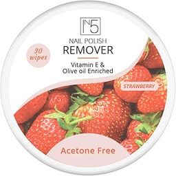 YUHME - IN5 Nail Polish Remover Wipes - 30 Strawberry Wipes | Enriched with Olive Oil & Vitamin E | Nail Paint - Art - Beauty - Make up Products | Acetone Free | Moisturize & strengthen your nails-4