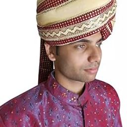 Men Hat Top Safa Indian Wedding Pagri Groom Turban Handmade Pag 7 5/8 (24") X-Large Multi-Color-image-83