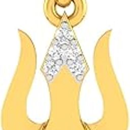 18KT Yellow Gold and American Diamond Pendant for Women-image-122